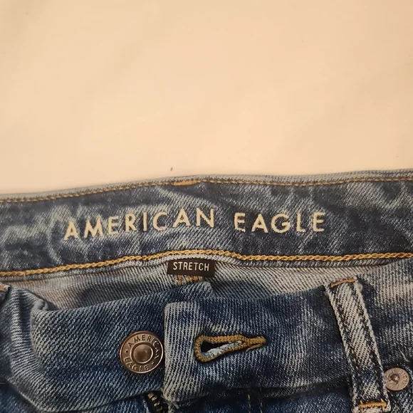 American Eagle Outfitters Distressed Blue Jean Shorts - Picture 2 of 5